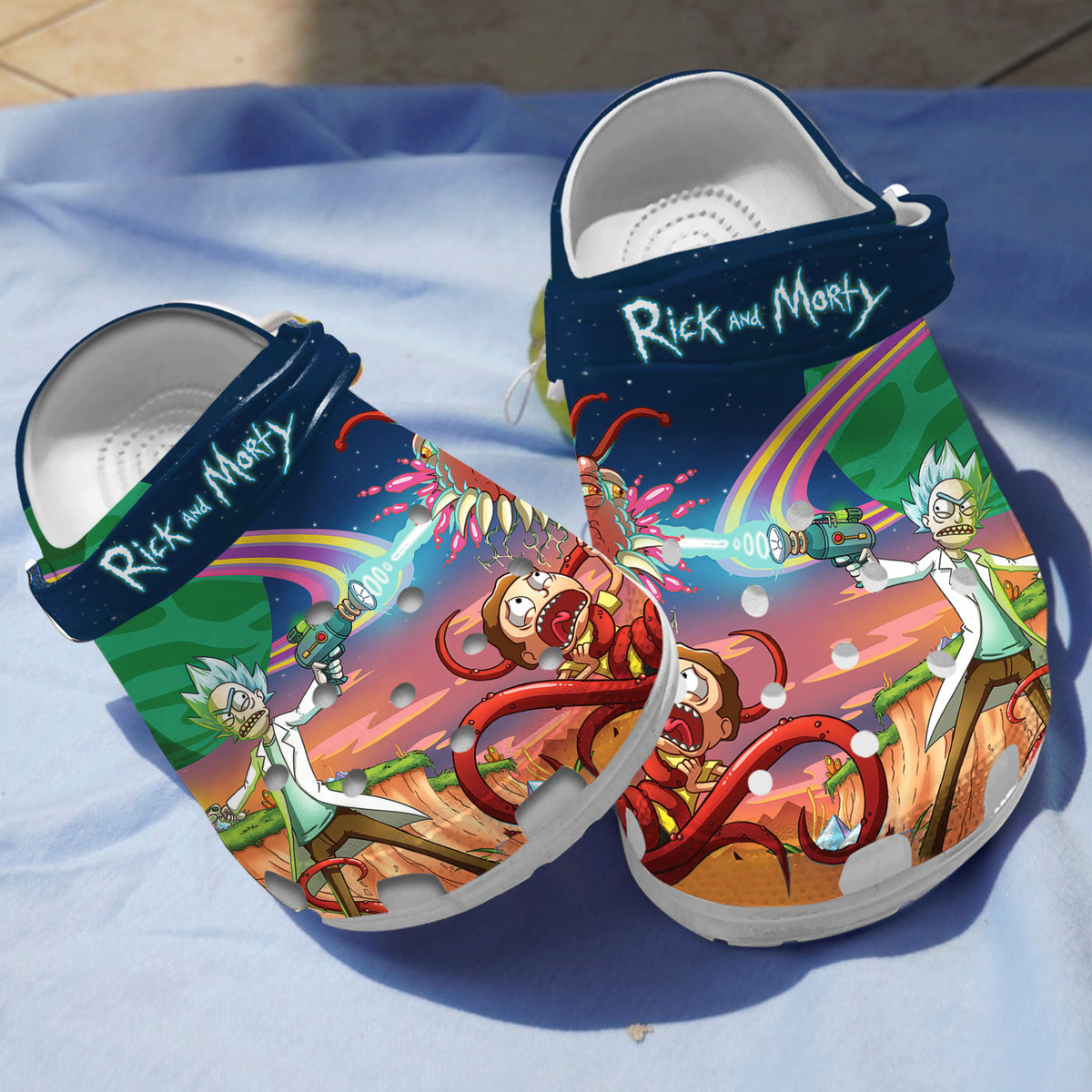 Rick And Morty TV Series Crocs Crocband Clogs Shoes Comfortable For Men Women and Kids
