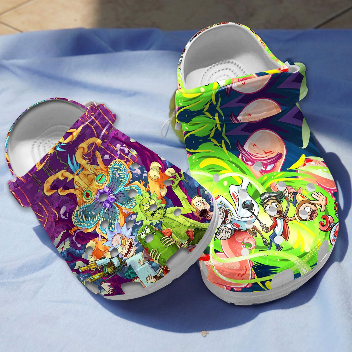 Rick And Morty TV Series Crocs Crocband Clogs Shoes Comfortable For Men Women and Kids