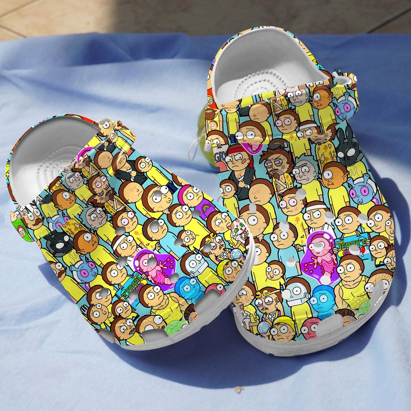 Rick And Morty TV Series Crocs Crocband Clogs Shoes Comfortable For Men Women and Kids
