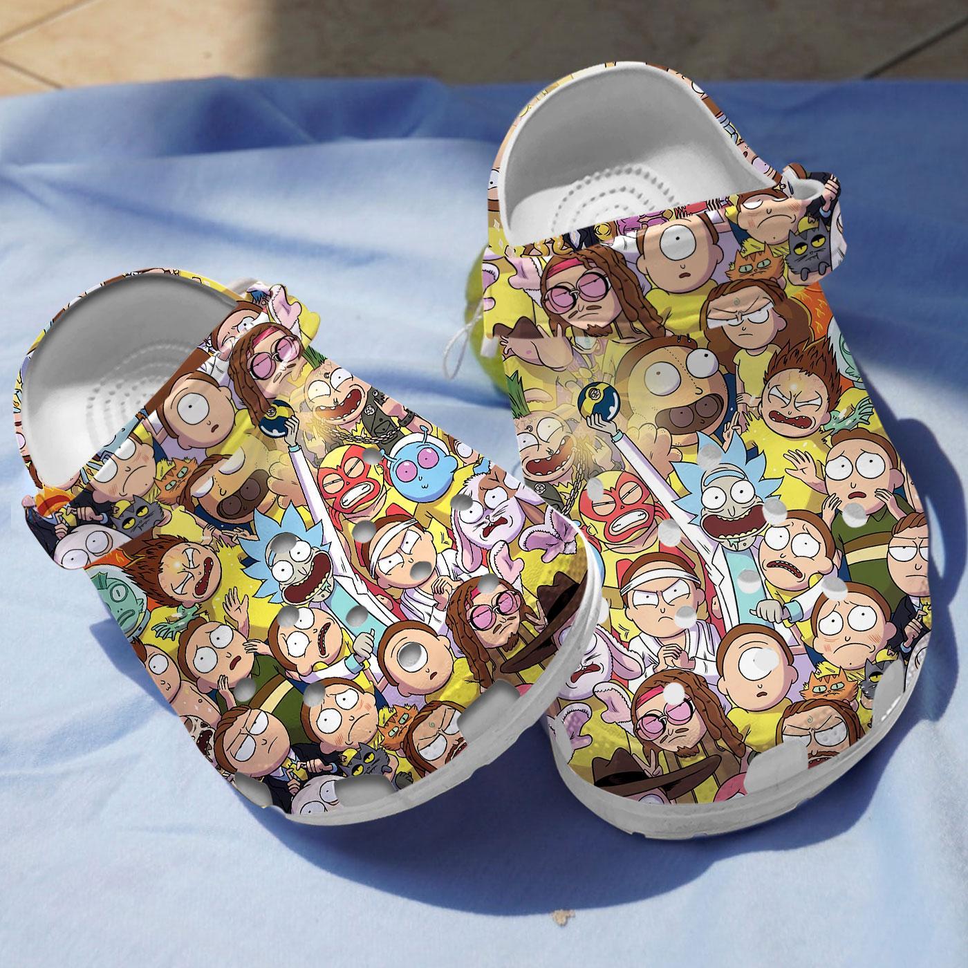 Rick And Morty TV Series Crocs Crocband Clogs Shoes Comfortable For Men Women and Kids
