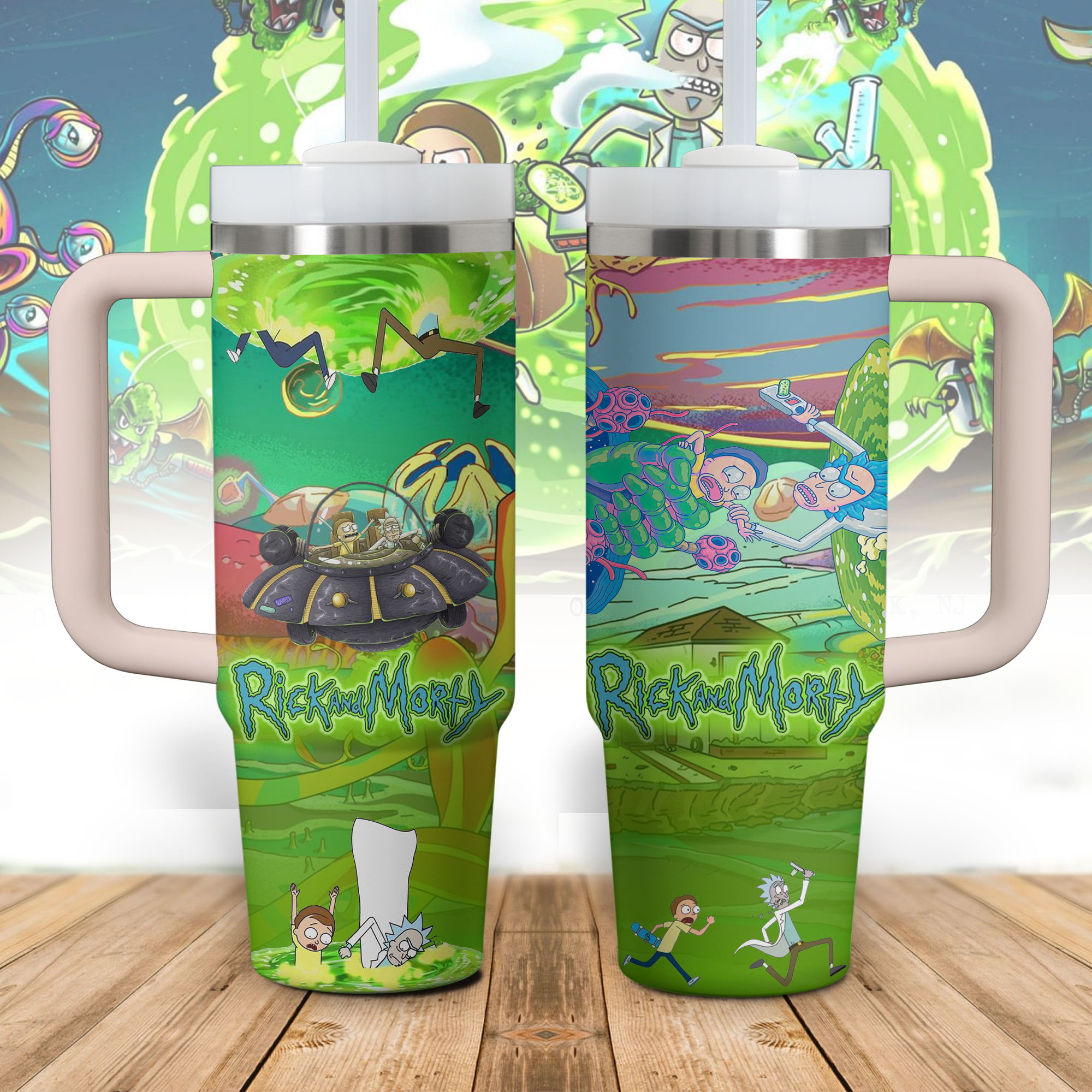Rick And Morty TV Series Custom Stanley Cup 40 oz 30 oz Tumbler With HandleTVC2301520