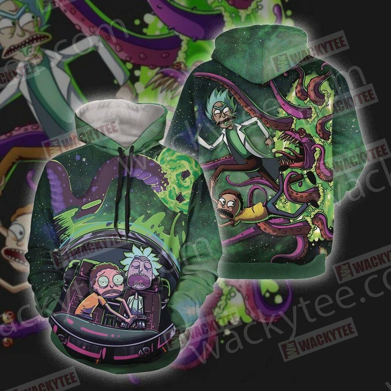 Rick And Morty Unisex 3D All Over Print Hoodie, Zip Hoodie