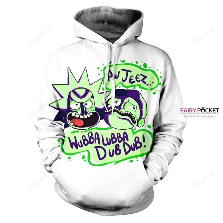 Rick and Morty White 3D All Over Print Hoodie, Zip Hoodie