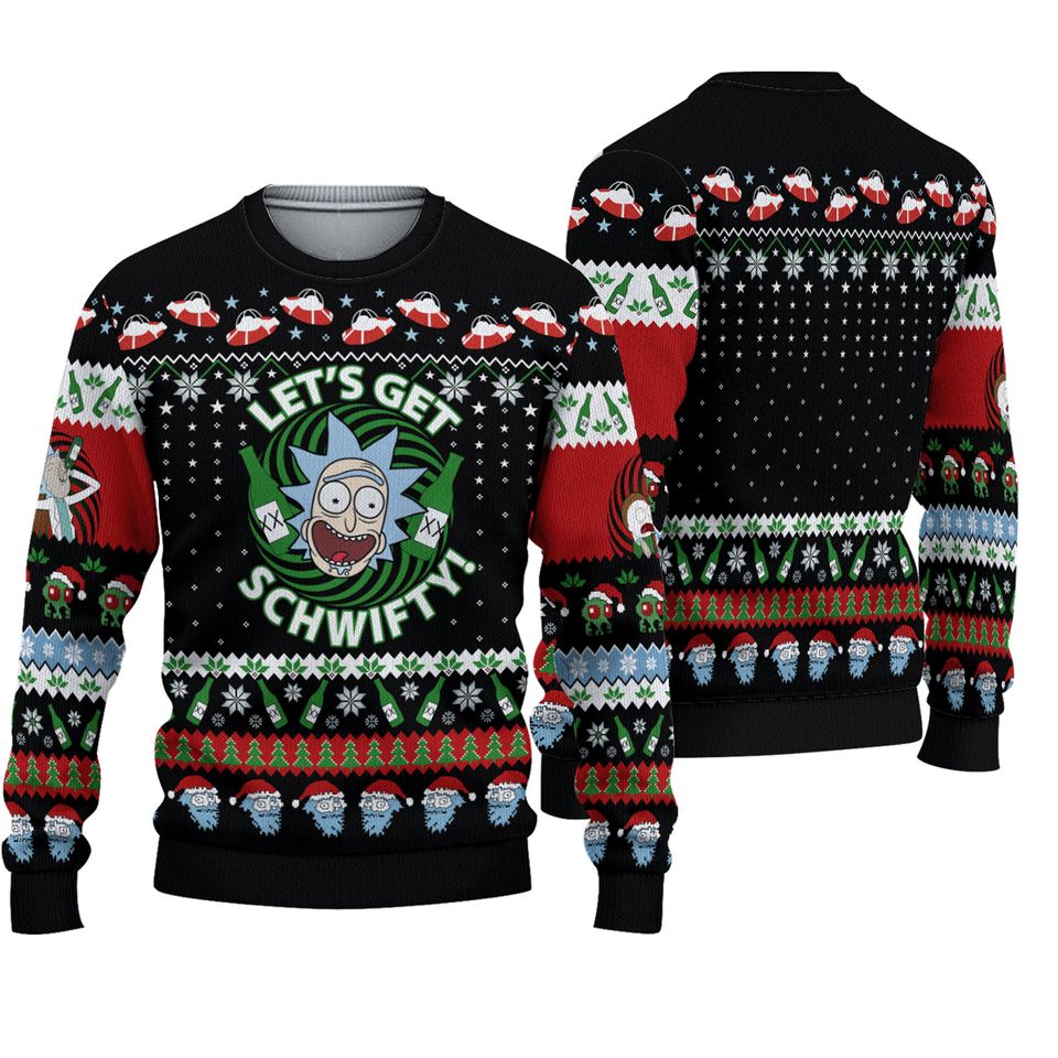 Rick And Rickandmorty Schwif Beer Ugly Christmas Sweater