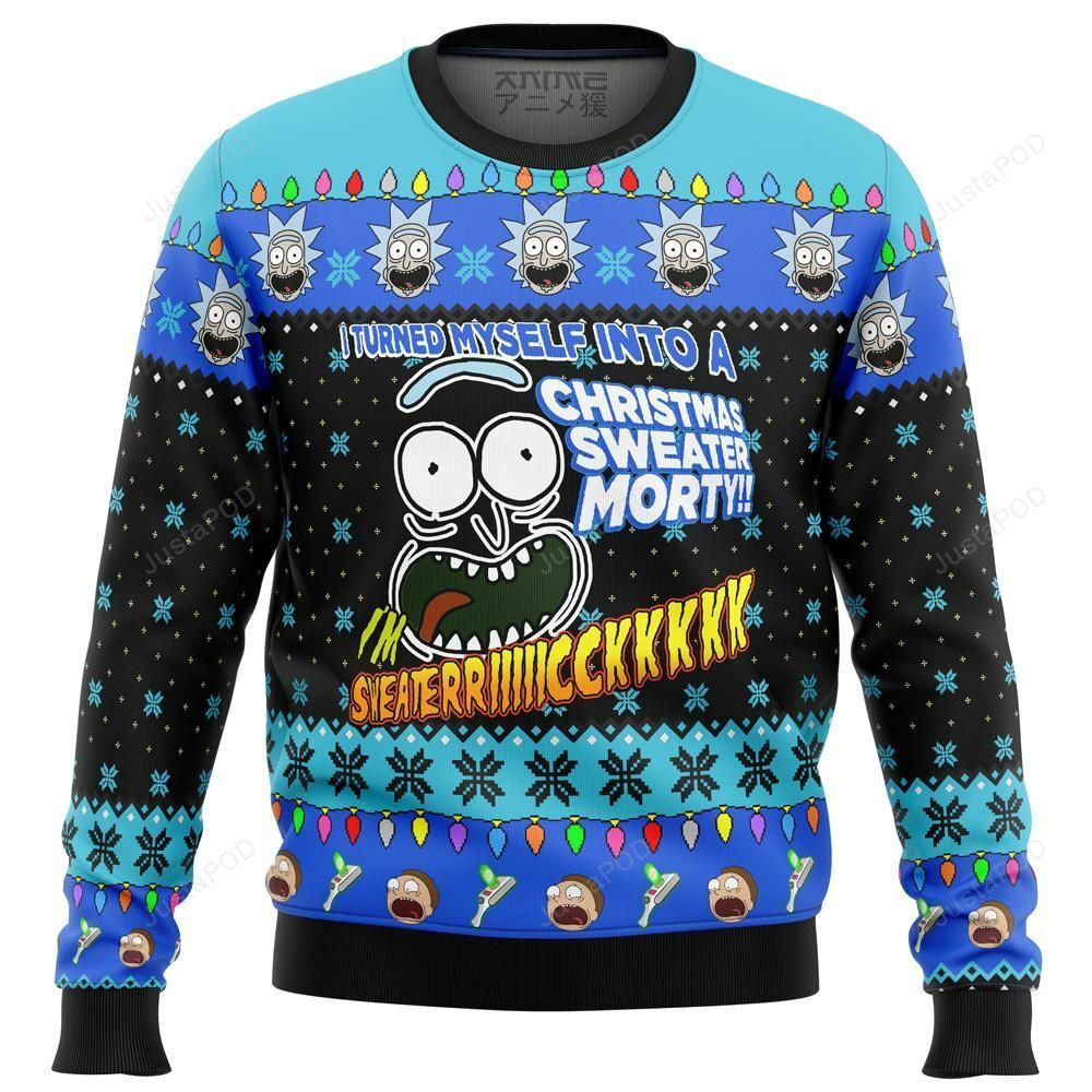 Rick Morty Premium Ugly Christmas Sweater Adult 3D Funny Matching for family