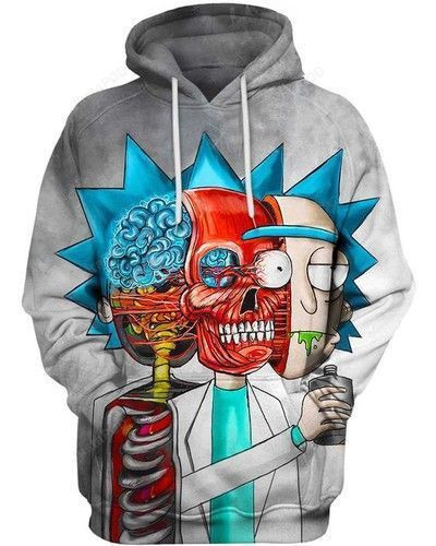 Rick Skull Rick And Morty 3D All Over Print Hoodie, Zip Hoodie