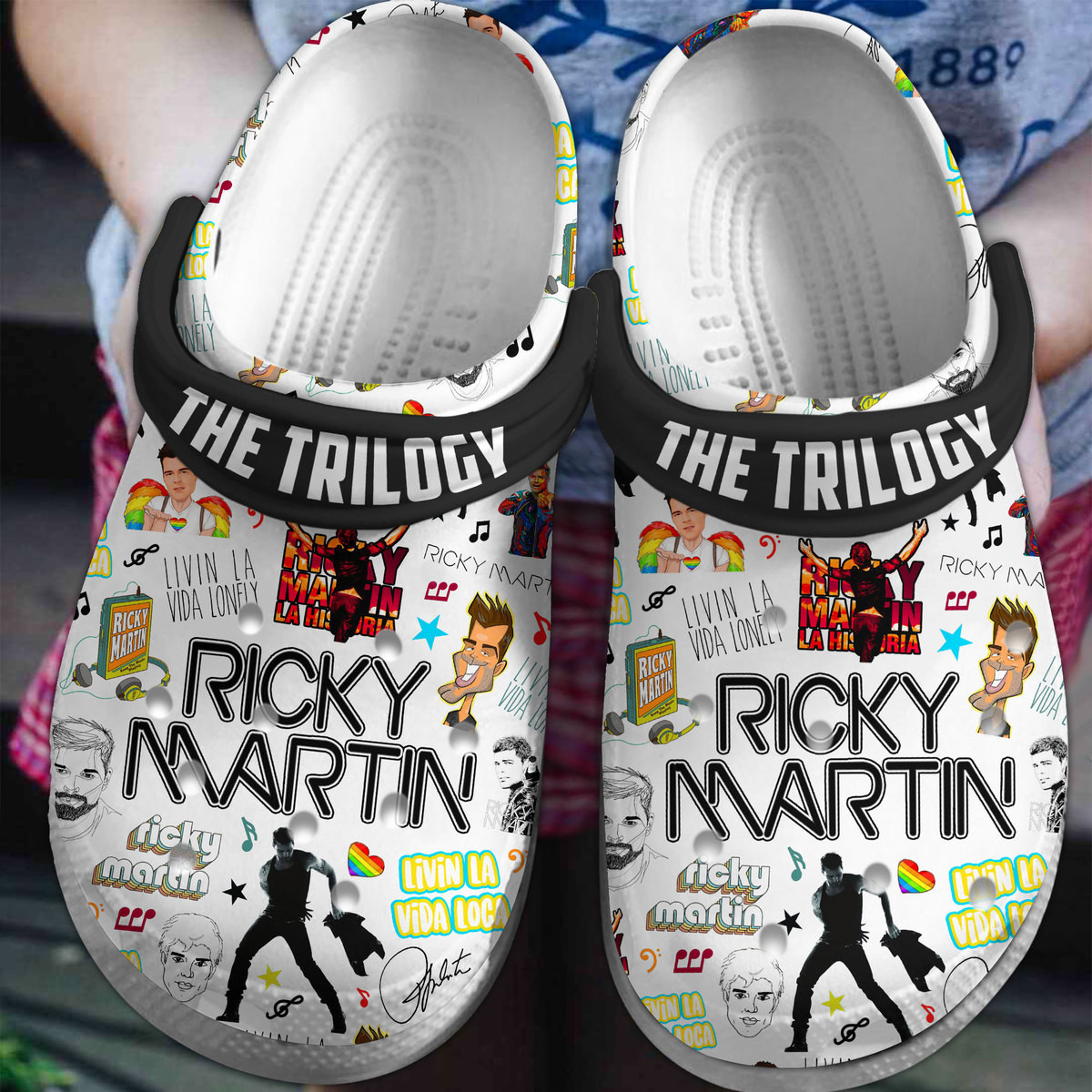 Ricky Martin Music Crocs Crocband Clogs Shoes Comfortable For Men Women and Kids