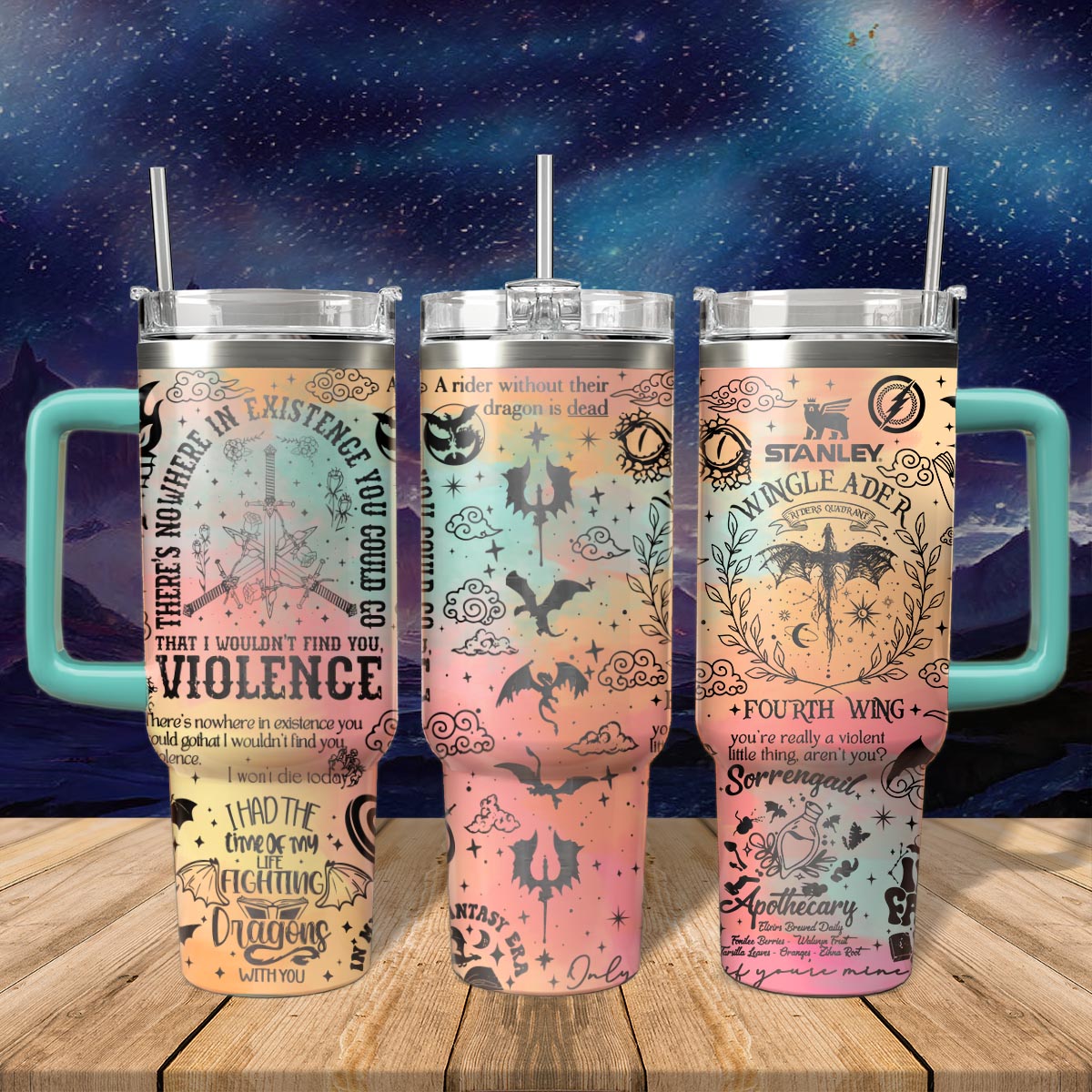 Riders Quadrant Fourth Wing Book Custom Stanley Cup 40 oz 30 oz Tumbler With HandleTVC2301552