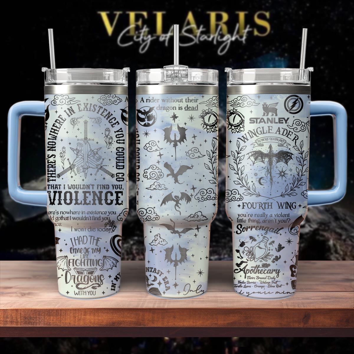 Riders Quadrant Fourth Wing Book Custom Stanley Cup 40 oz 30 oz Tumbler With HandleTVC2301552