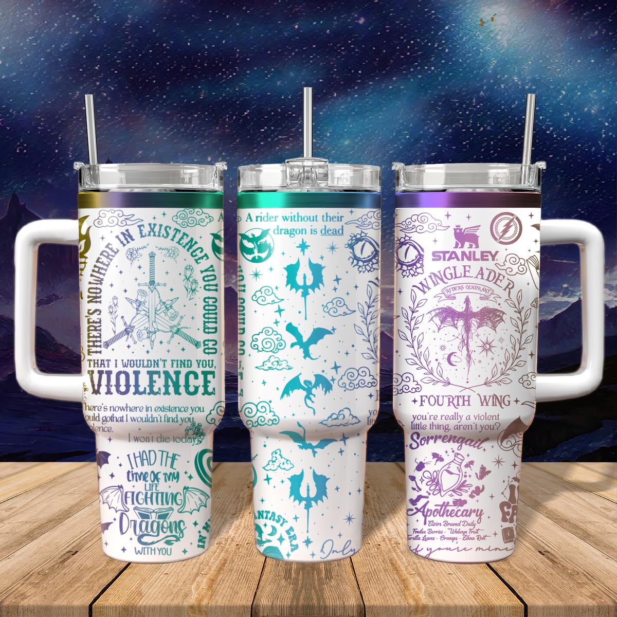 Riders Quadrant Fourth Wing Book Custom Stanley Cup 40 oz 30 oz Tumbler With HandleTVC2301552