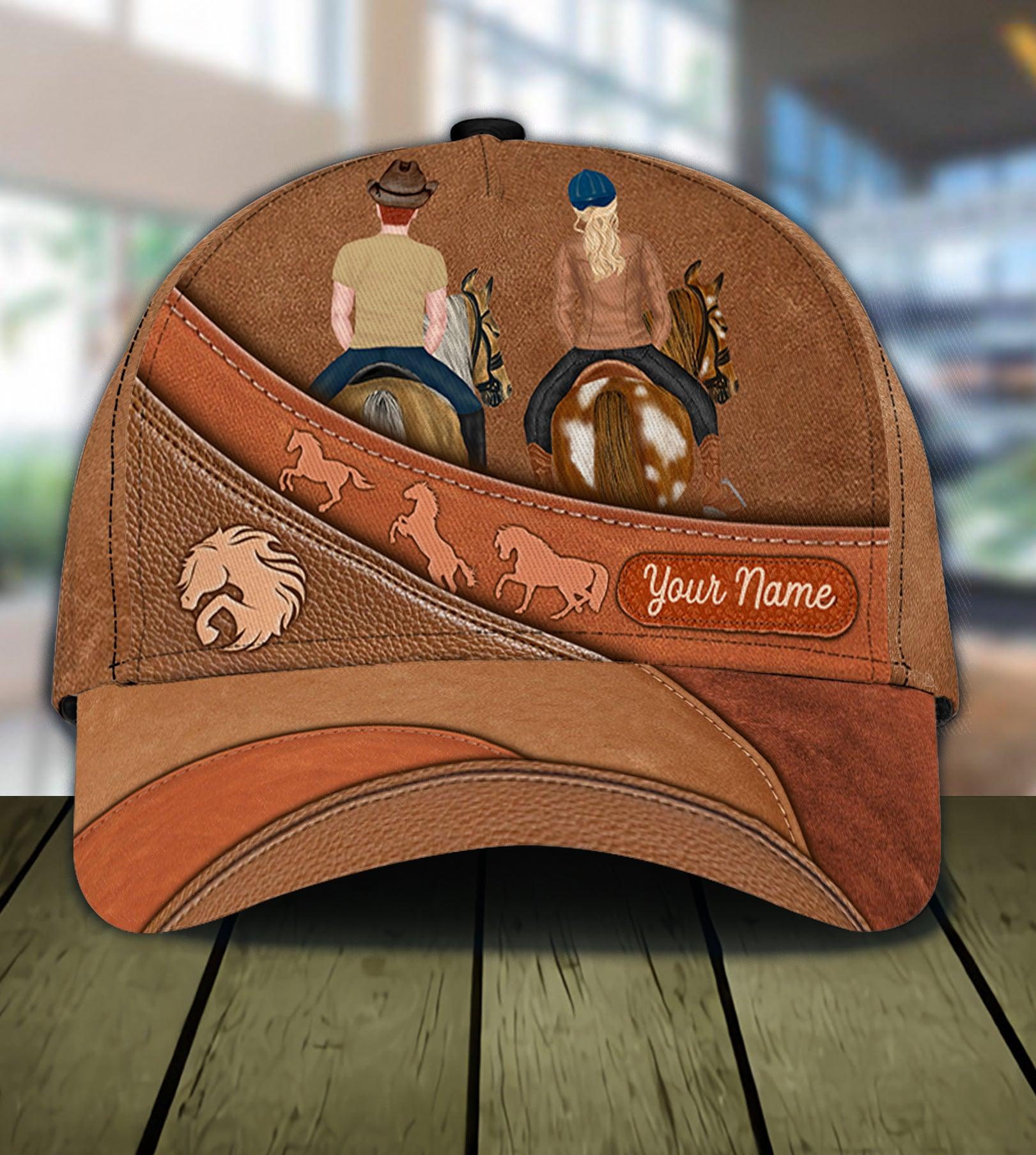 Riding Horse Personalized Classic Cap, Personalized Gift for Horse Lovers Trucker Hats Custom Hats Gifts For Men & Women