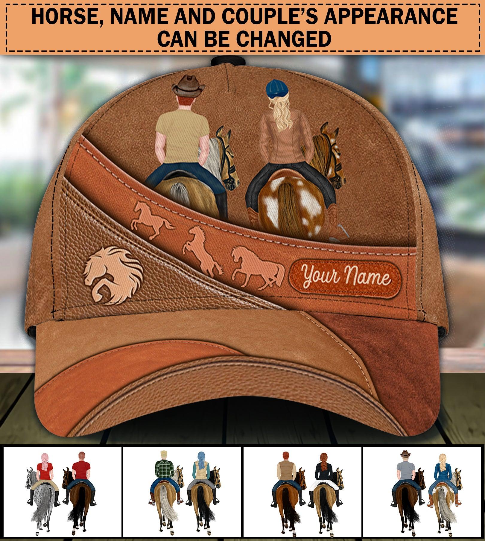 Riding Horse Personalized Classic Cap, Personalized Gift for Horse Lovers Trucker Hats Custom Hats Gifts For Men & Women