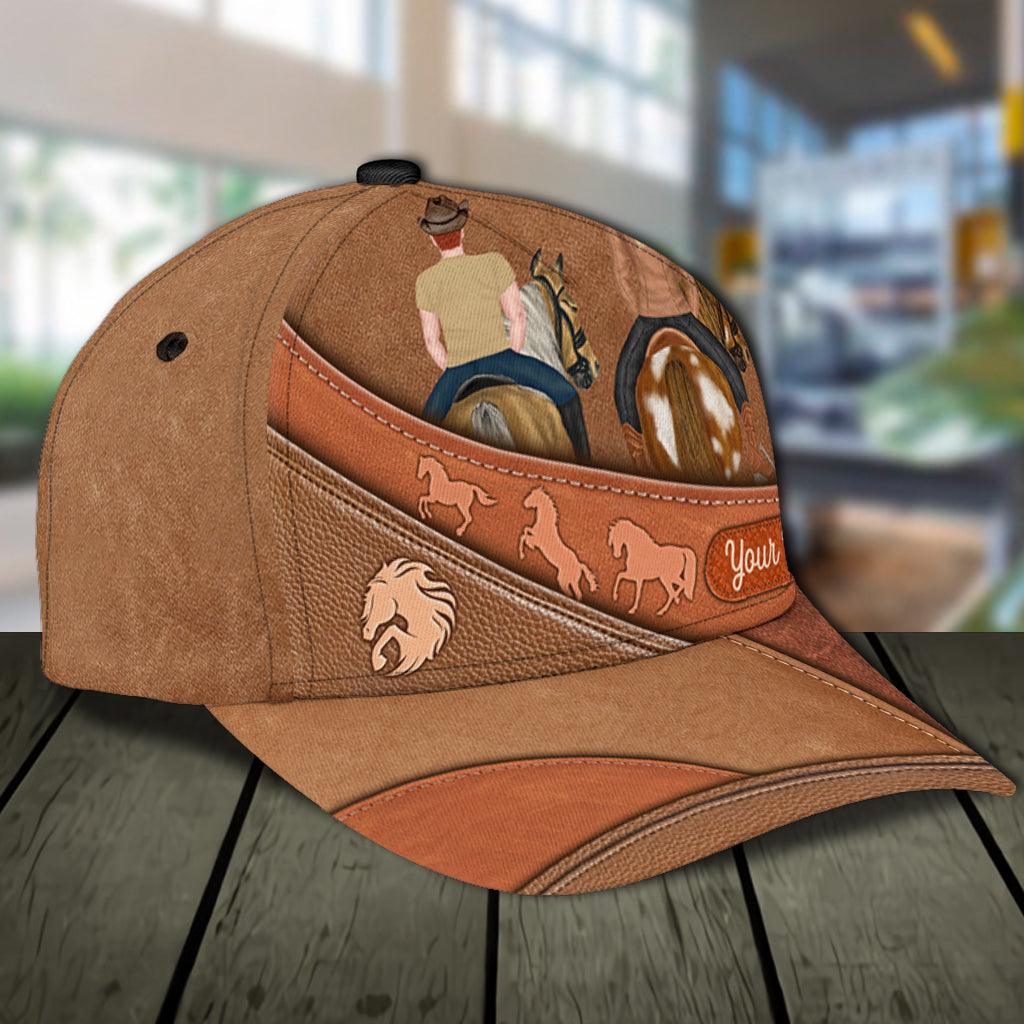 Riding Horse Personalized Classic Cap, Personalized Gift for Horse Lovers Trucker Hats Custom Hats Gifts For Men & Women