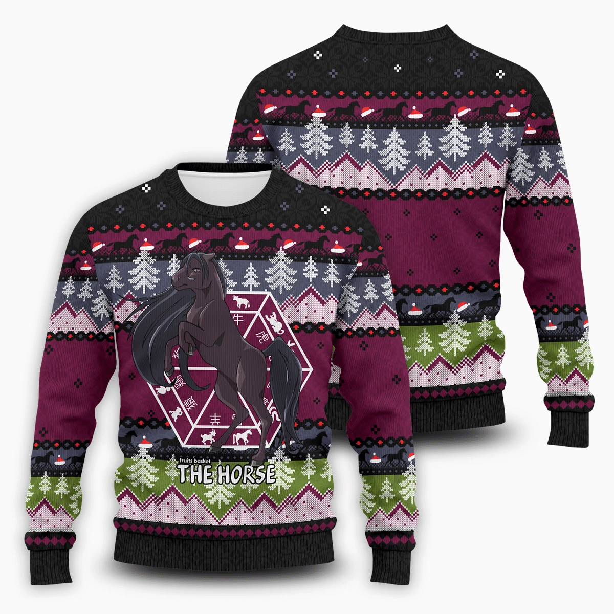 Rin The Horse Ugly Christmas Sweater Adult 3D Funny Matching for family