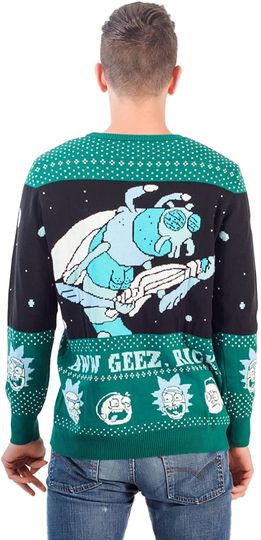 Ripple Junction Rick and Morty Alien Aww Geez Rick Sweater - Image 4