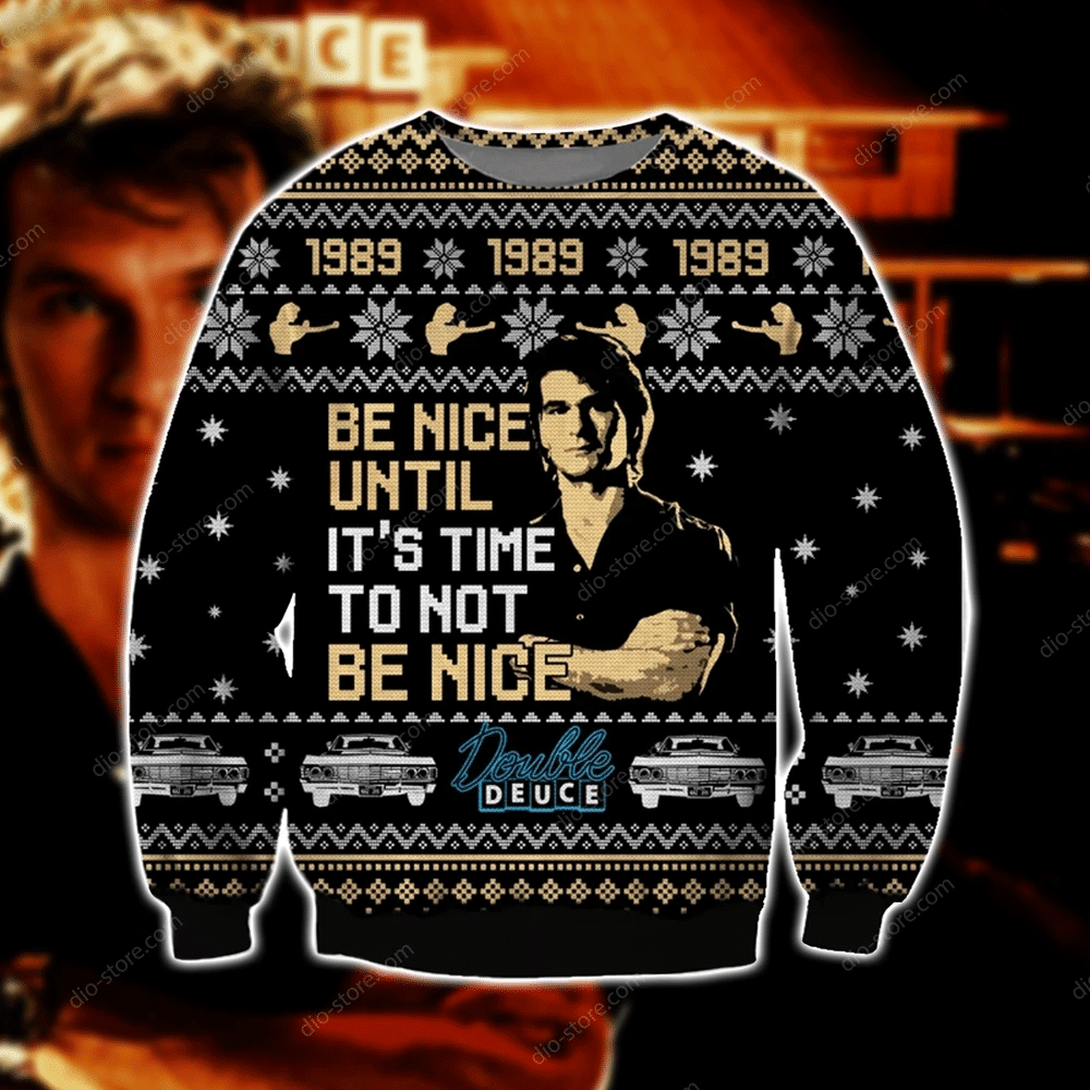 Road House Knitting Pattern 3D Print Ugly Christmas Sweater Adult 3D Funny Matching for family