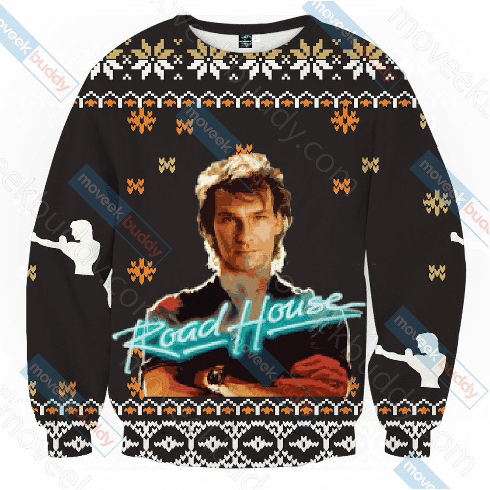 Road House Patrick Swayze For Unisex Ugly Christmas Sweater Adult 3D Funny Matching for family - Image 2