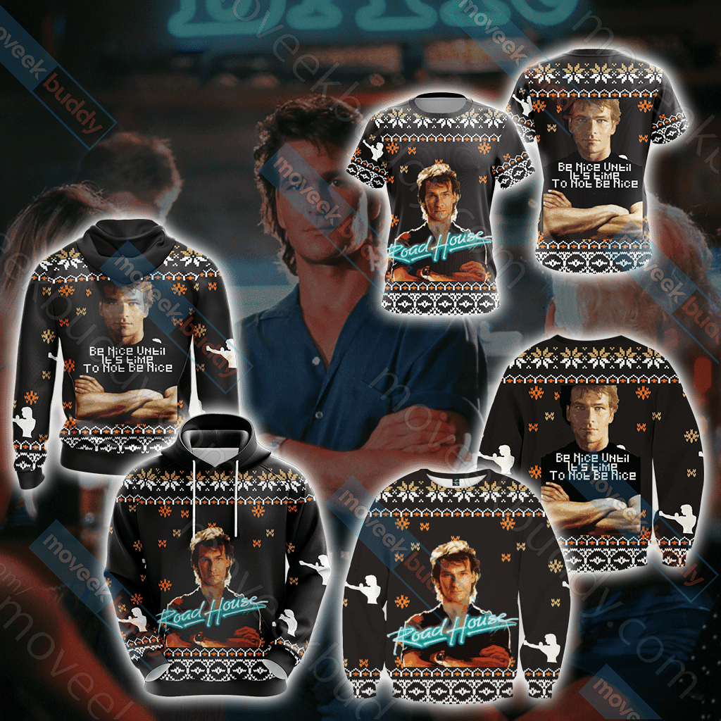 Road House Patrick Swayze For Unisex Ugly Christmas Sweater Adult 3D Funny Matching for family - Image 4