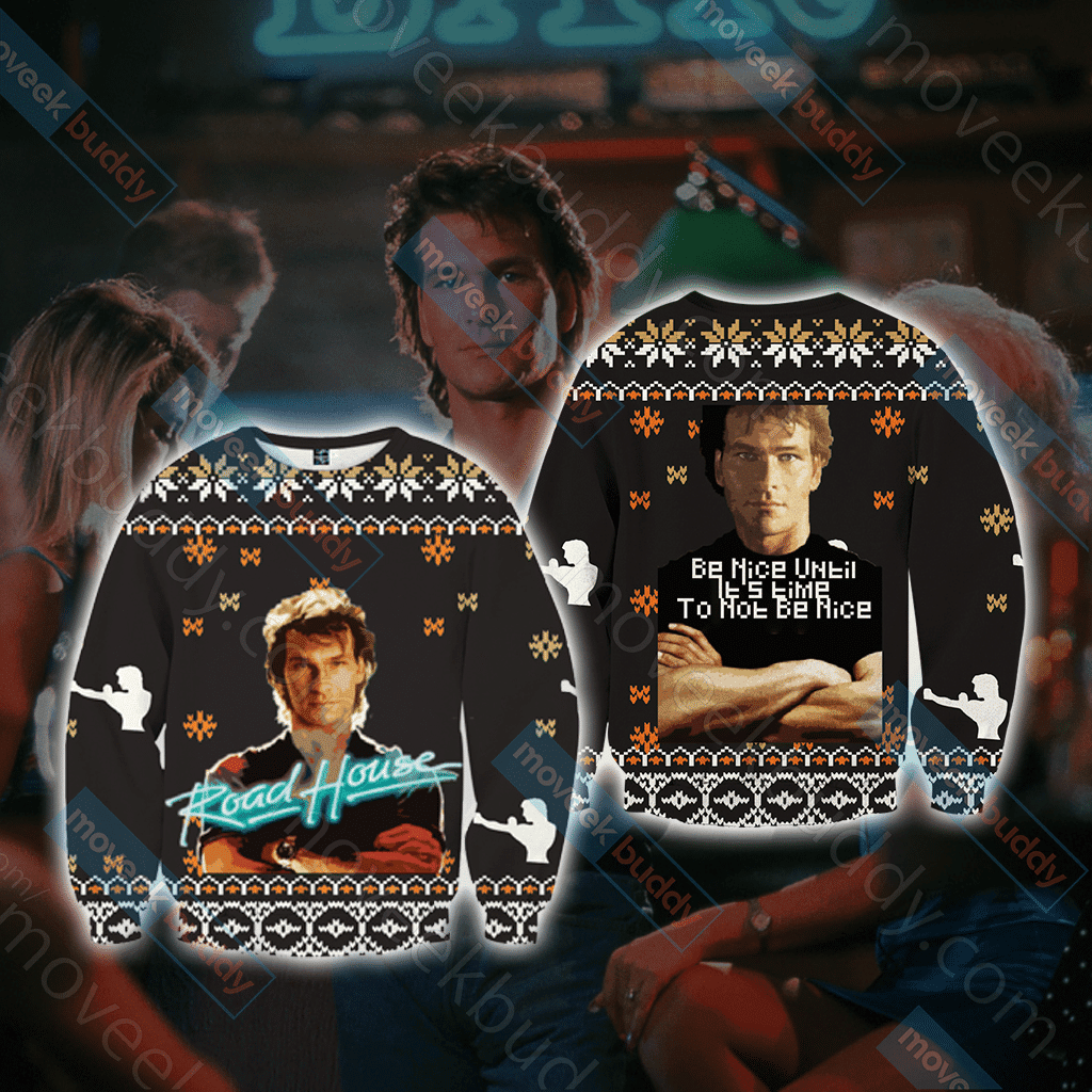 Road House Patrick Swayze For Unisex Ugly Christmas Sweater Adult 3D Funny Matching for family