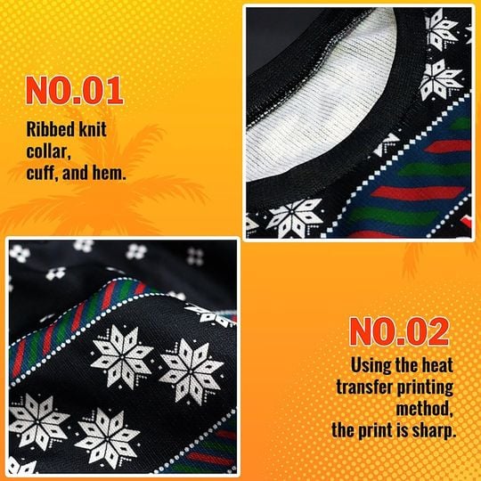 Road House Ugly Sweater, Be Nice Until It's Time To Not Be Nice Wool Ugly Christmas 3D Sweaters - Image 6