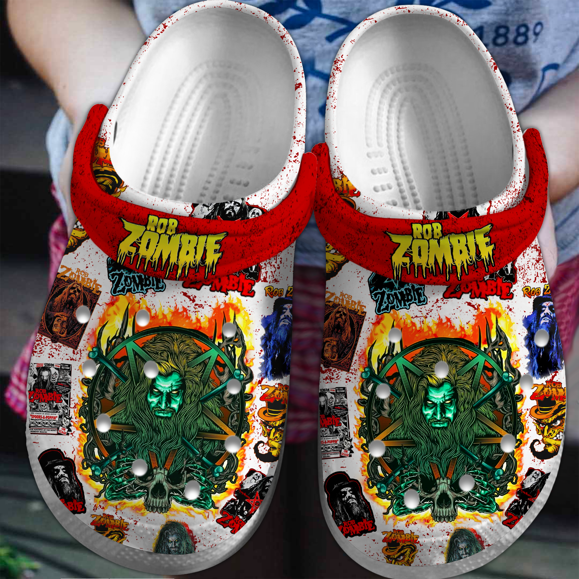 Rob Zombie Music Crocs Crocband Clogs Shoes Comfortable For Men Women and Kids