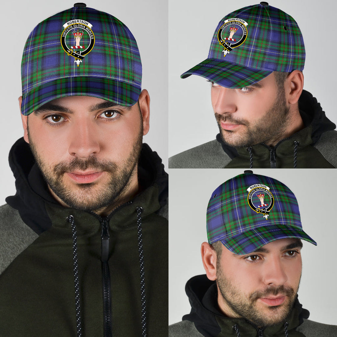 Robertson Hunting Modern Tartan Baseball Cap, Tartan Plaid Cap with Family Crest K23 Trucker Hats Custom Hats Gifts For Men & Women