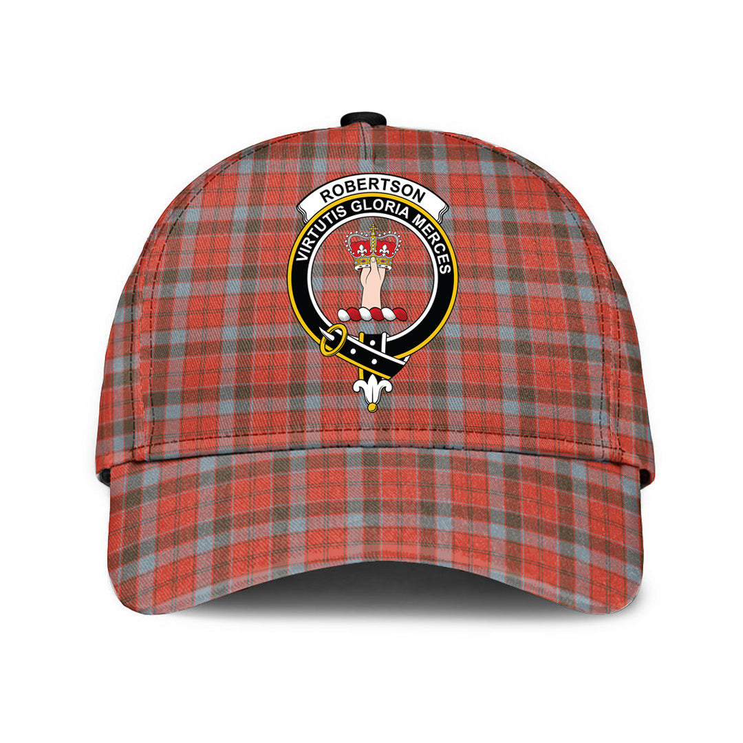 Robertson Weathered Tartan Baseball Cap, Tartan Plaid Cap with Family Crest K23 Trucker Hats Custom Hats Gifts For Men & Women