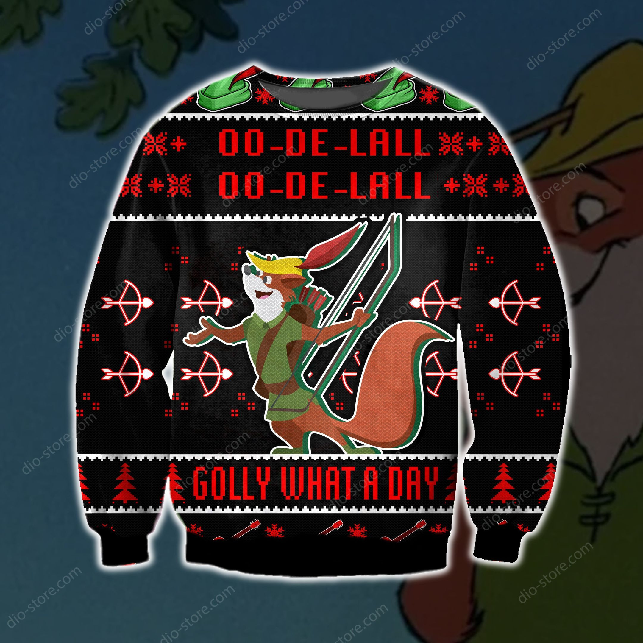Robin Hood Golly What A Day Ugly Christmas Sweater Adult 3D Funny Matching for family