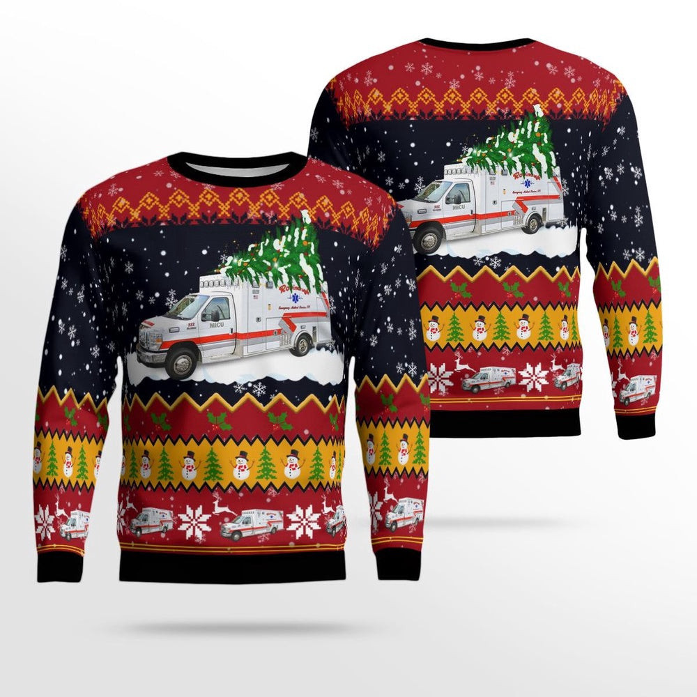 Robinaugh EMS Bellefontaine Ohio Christmas Ugly Sweater Unisex Christmas Gift