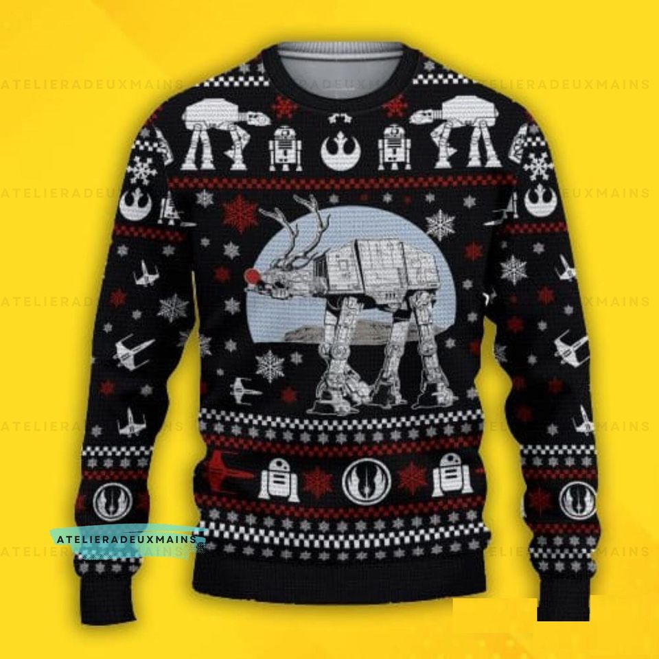 Robot Galaxy Movie Character Ugly Christmas Sweater