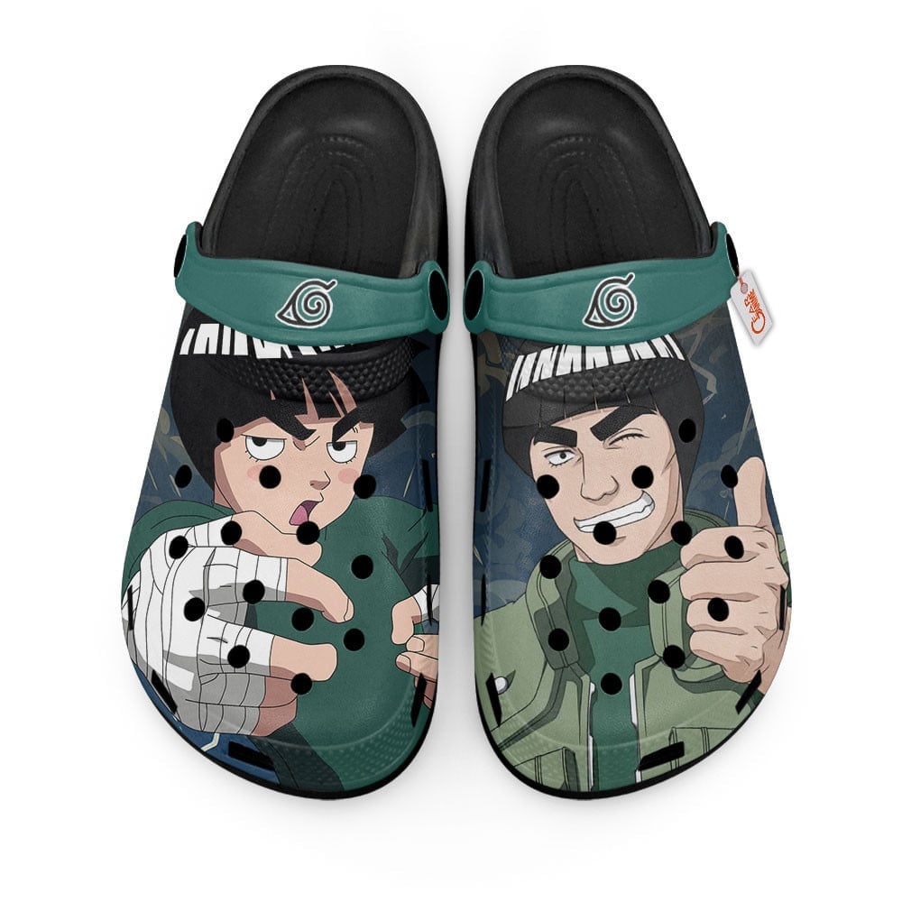 Rock Lee and Might Guy Naruto Shippuden Anime Crocs Crocband Clogs Shoes Comfortable For Men Women and Kids