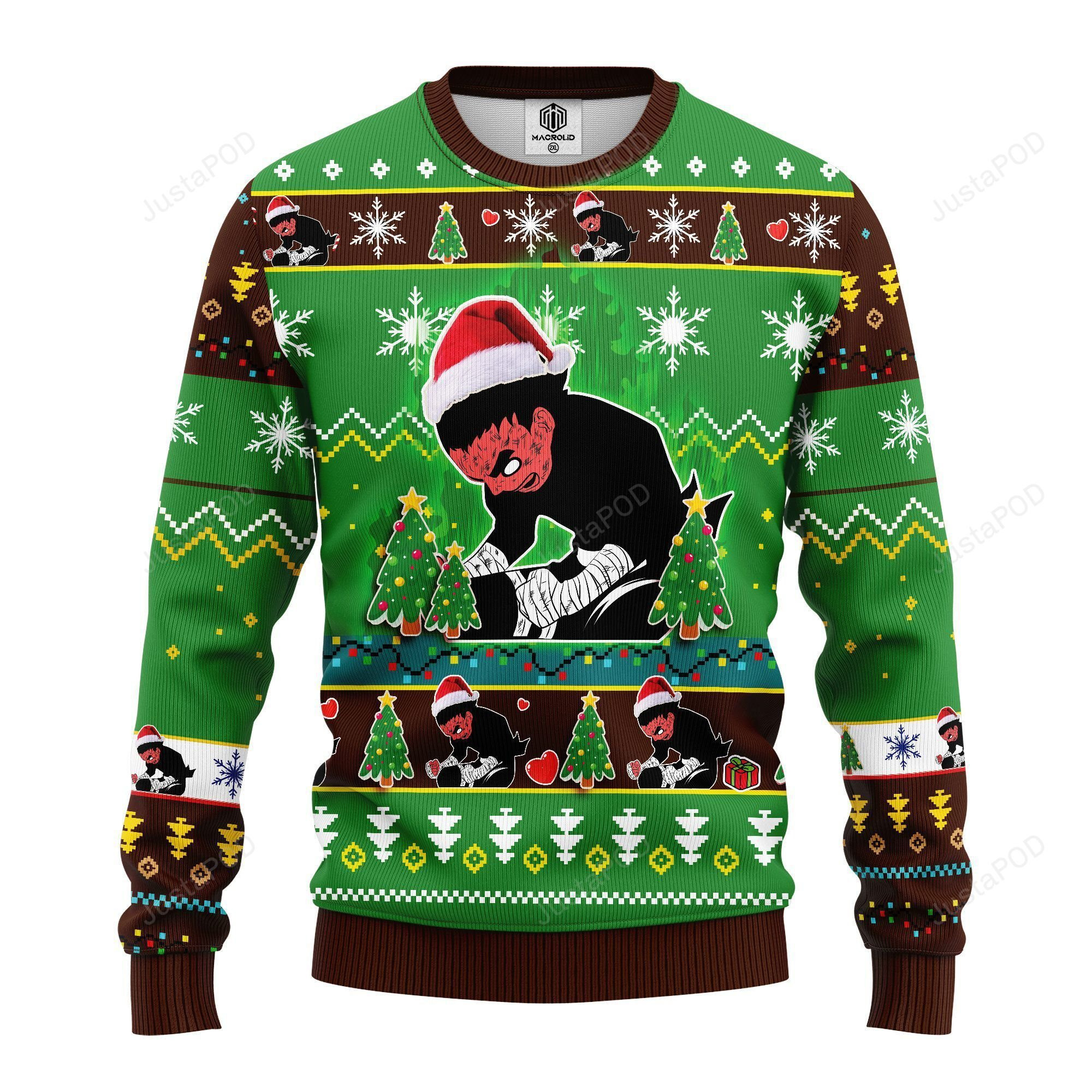 Rock Lee Funny Ugly Christmas Sweater Adult 3D Funny Matching for family