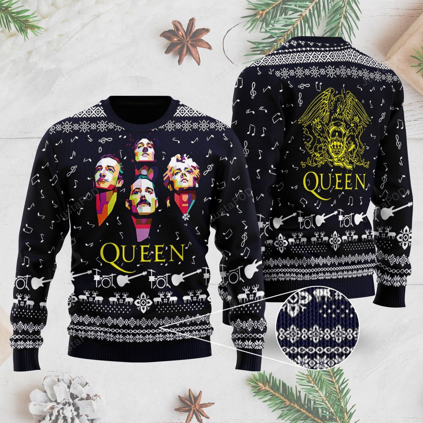 Rock Music Queen Band With Their Logo For Rock Fans Ugly Christmas Sweater Adult 3D Funny Matching for family