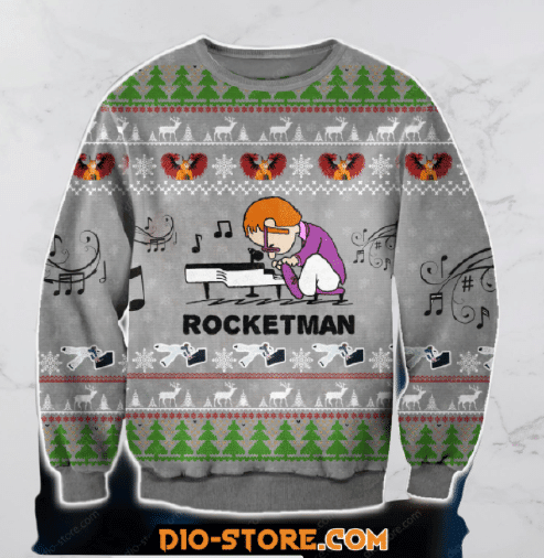Rocketman Ugly Christmas Sweater Adult 3D Funny Matching for family