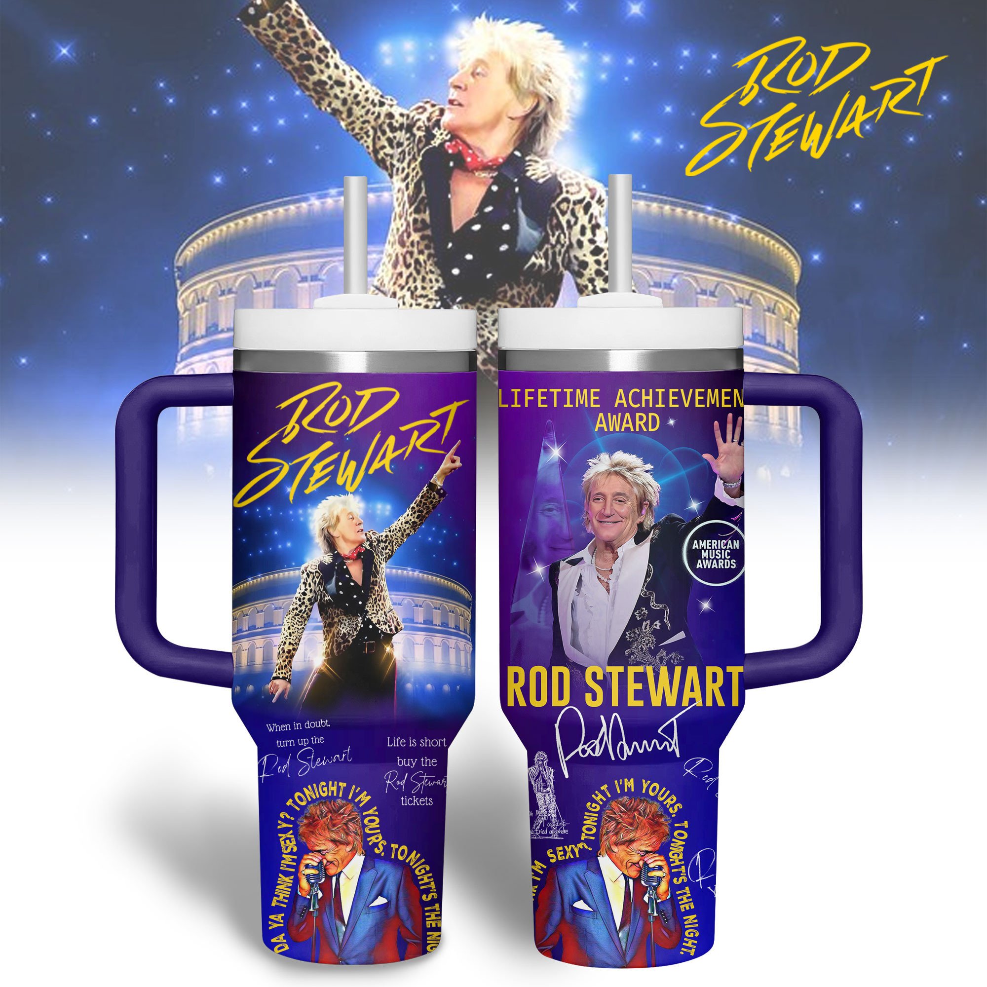 Rod Stewart Music Custom Stanley Cup 40 oz 30 oz Tumbler With HandleTVC2301179