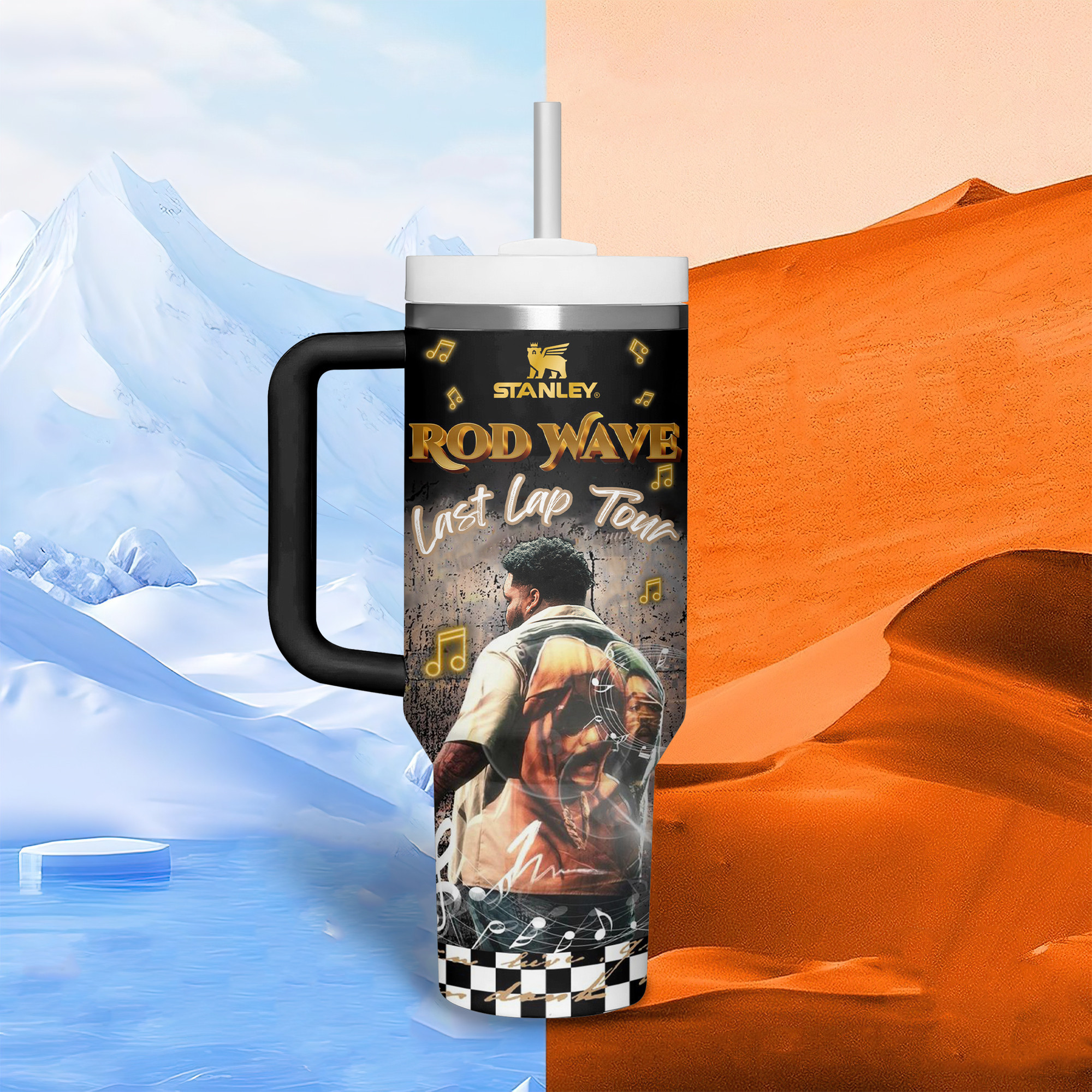 Rod Wave Music Custom Stanley Cup 40 oz 30 oz Tumbler With HandleTVC2301340 - Image 7