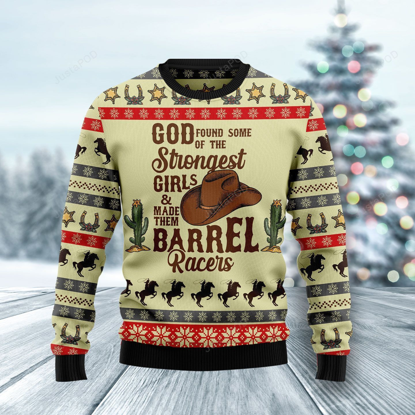 Rodeo Girl Ugly Christmas Sweater Adult 3D Funny Matching for family