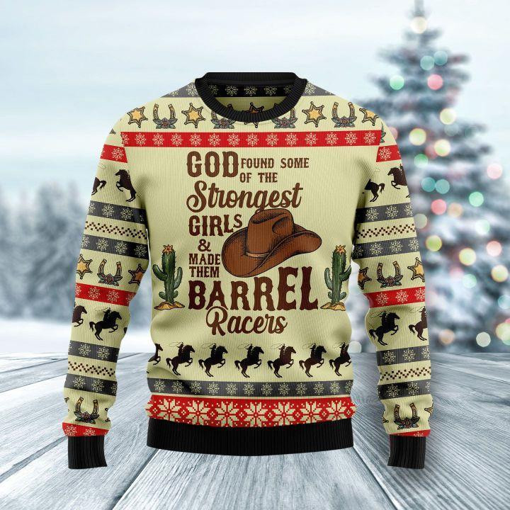 Rodeo Girl Ugly Christmas Sweater Adult 3D Funny Matching for family