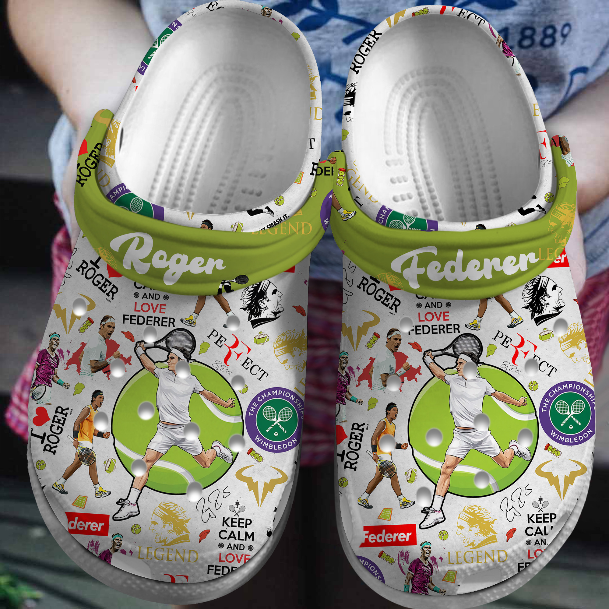 Roger Federer ATP Sport Crocs Crocband Clogs Shoes Comfortable For Men Women and Kids