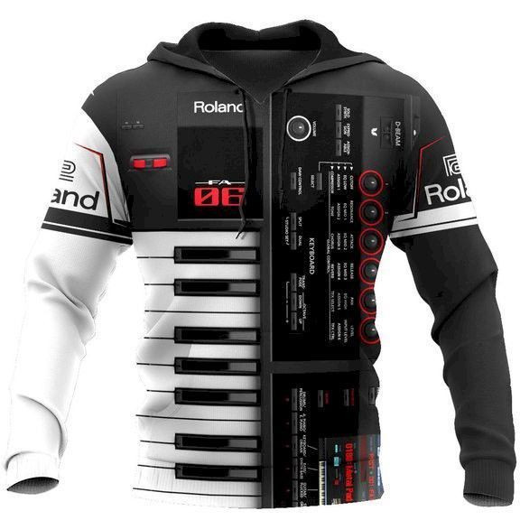 Roland Piano Music 3D All Over Print Hoodie, Zip Hoodie