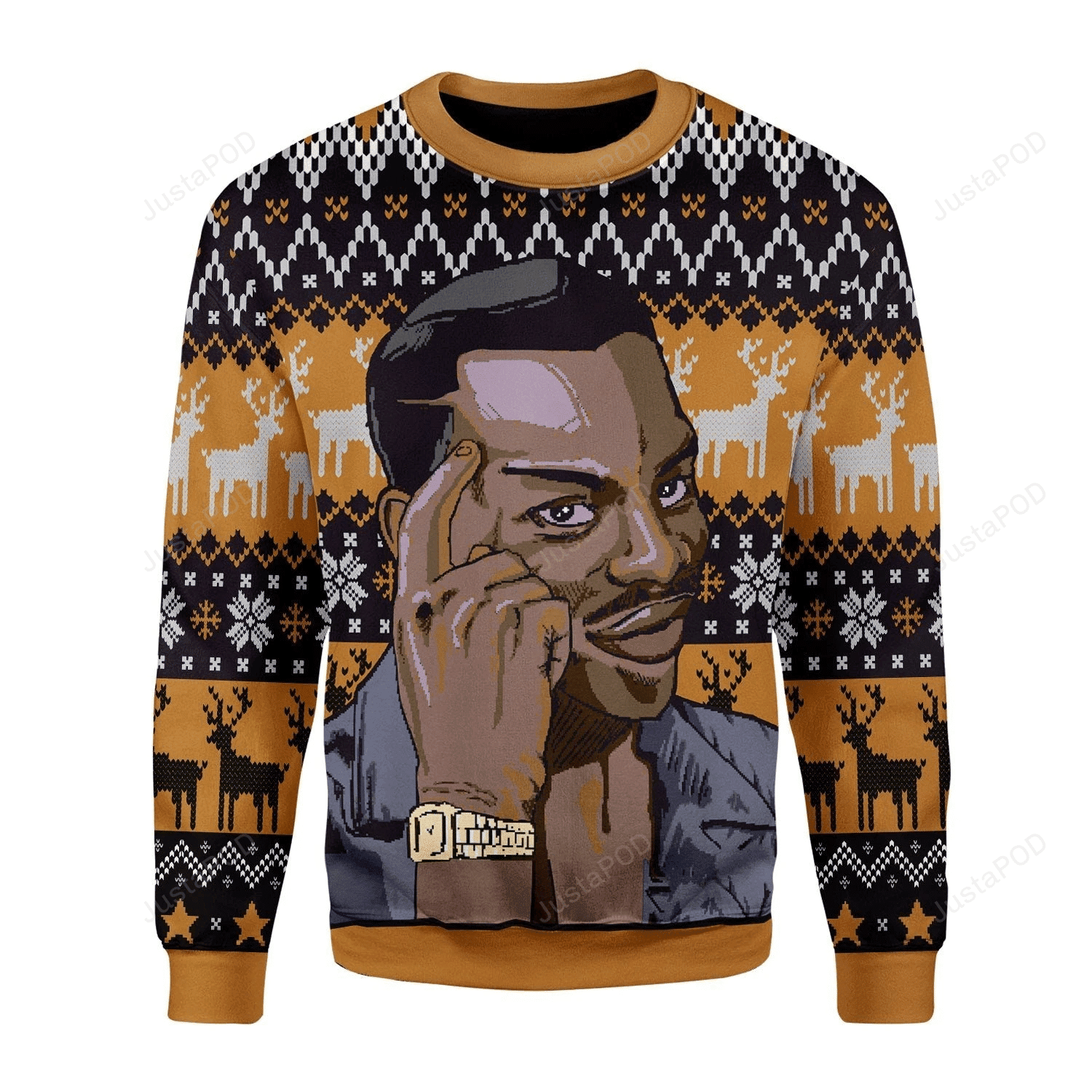 Roll Safe Think About It Guy Meme Ugly Christmas Sweater Adult 3D Funny Matching for family