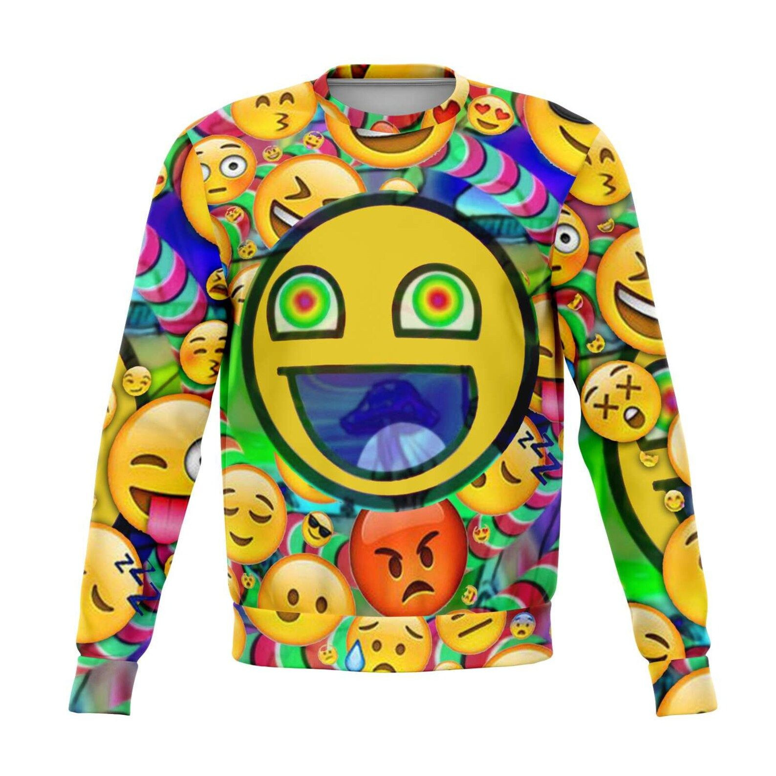 Rolling Emojis Ugly Christmas Sweater Adult 3D Funny Matching for family