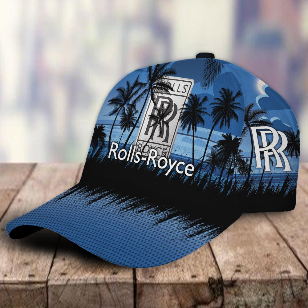 Rolls Royce Motor Cars 3D Classic Cap Hawaiian Tropical Car Motor Brand Hats Trucker Hats Custom Hats Gifts For Men & Women