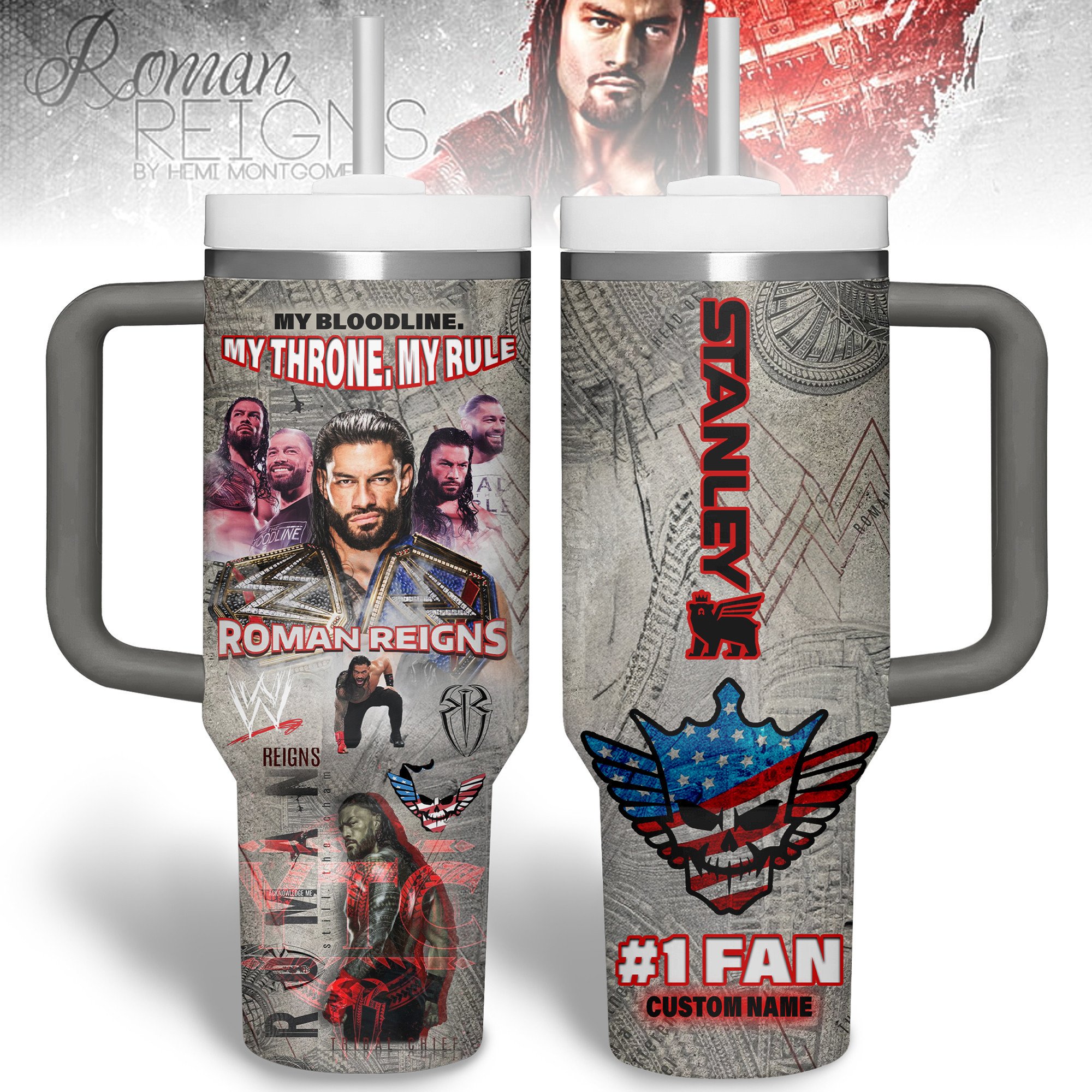 Roman Reigns Sports Custom Stanley Cup 40 oz 30 oz Tumbler With HandleTVC2301242