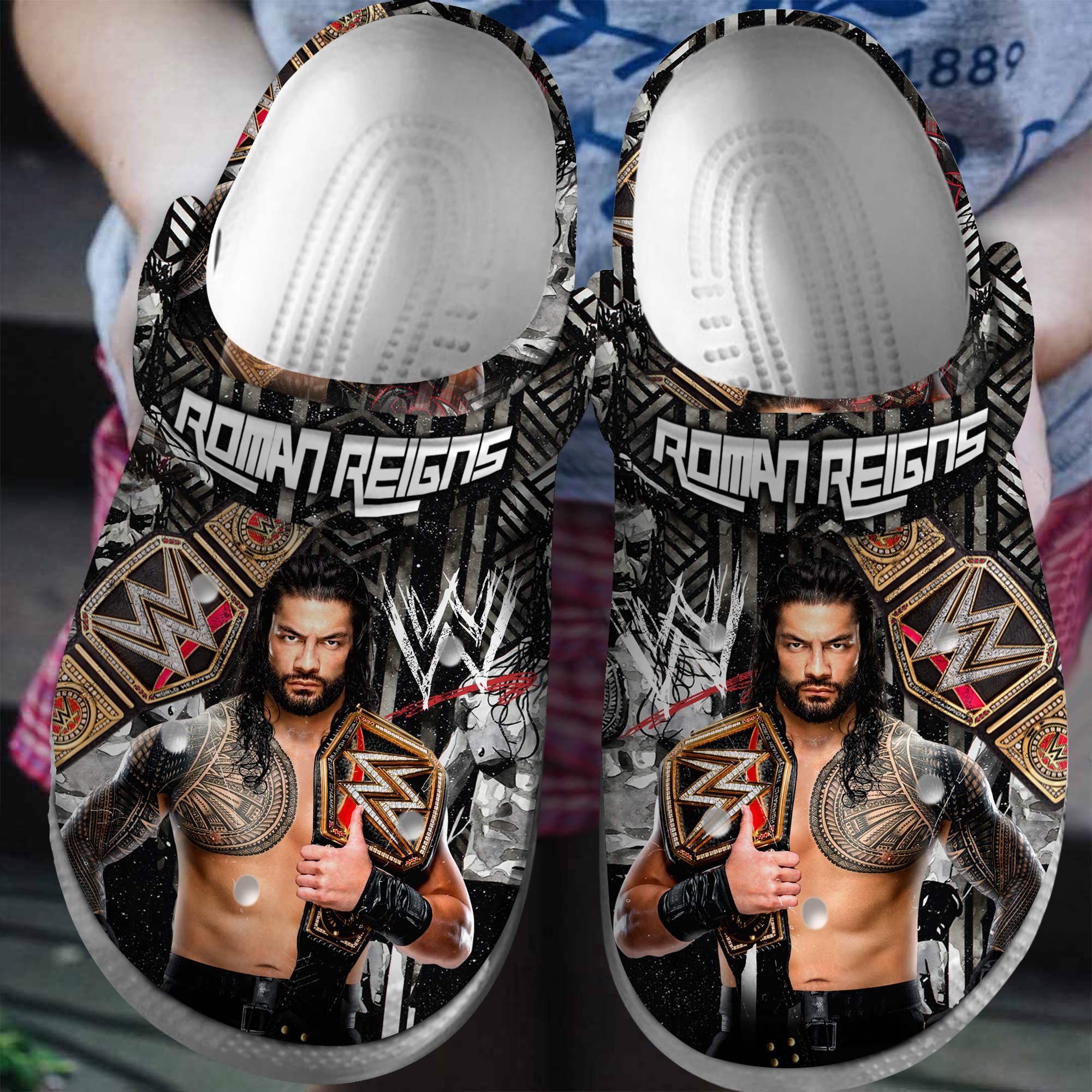 Roman Reigns Wrestler Crocs Crocband Clogs Shoes Comfortable For Men Women and Kids