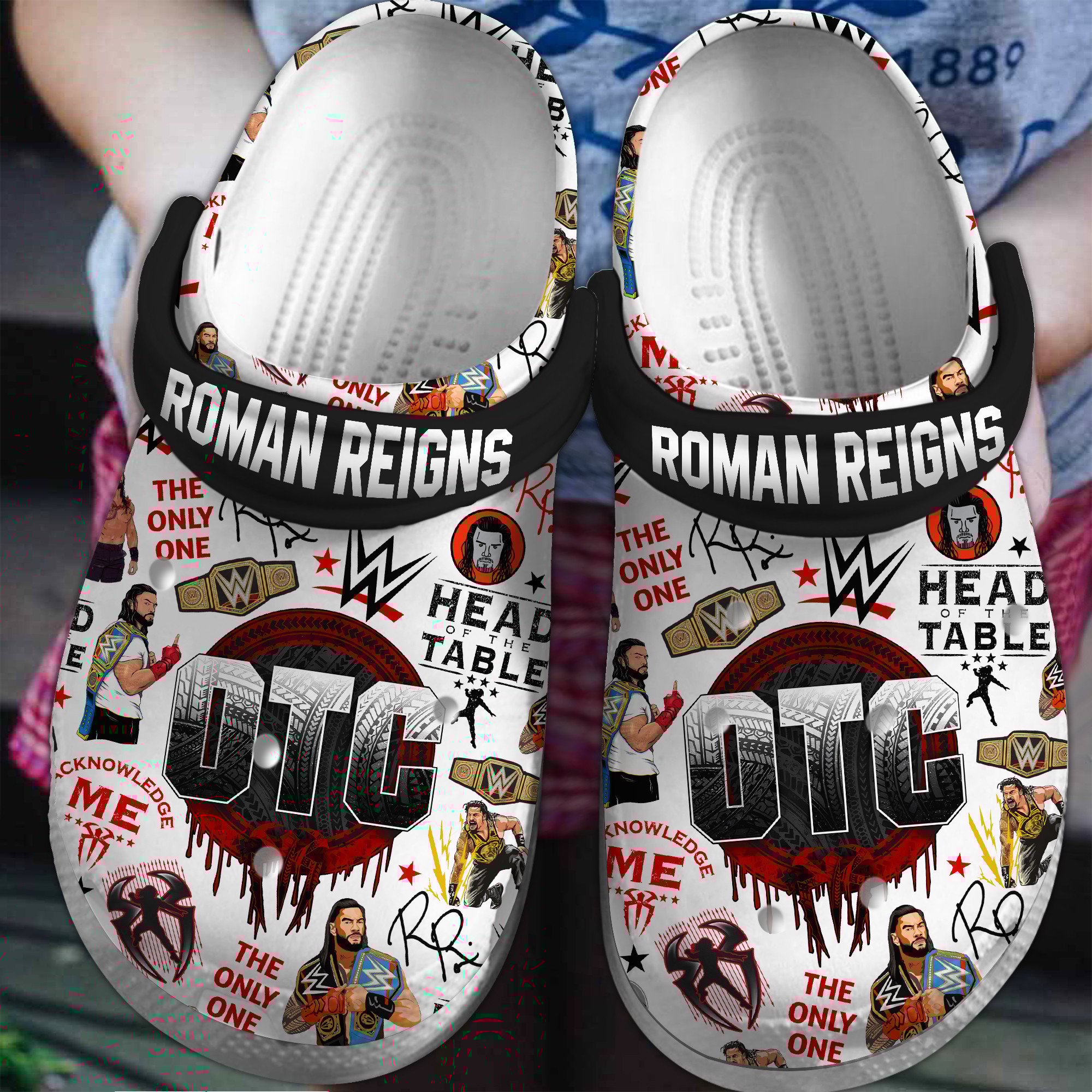 Roman Reigns WWE Sport Crocs Crocband Clogs Shoes Comfortable For Men Women and Kids