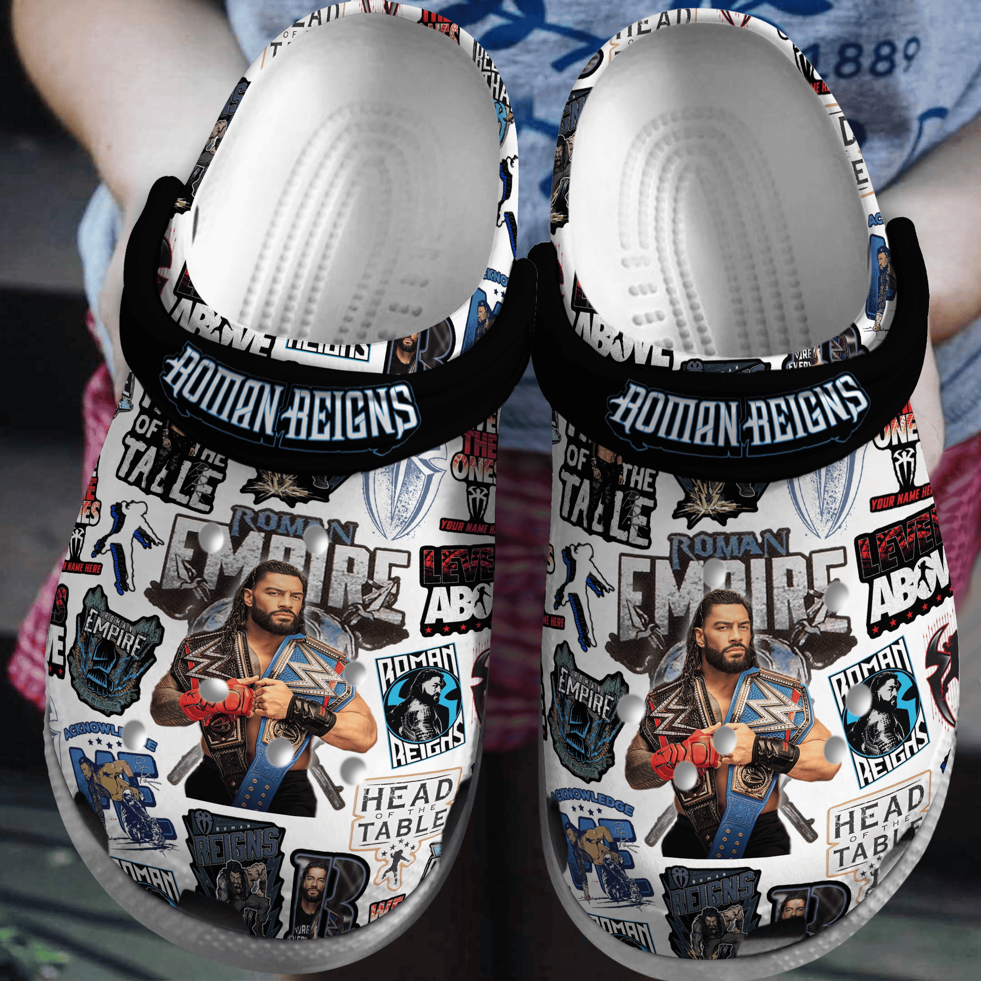 Roman Reigns WWE SportCrocs Crocband Clogs Shoes Comfortable For Men Women and Kids