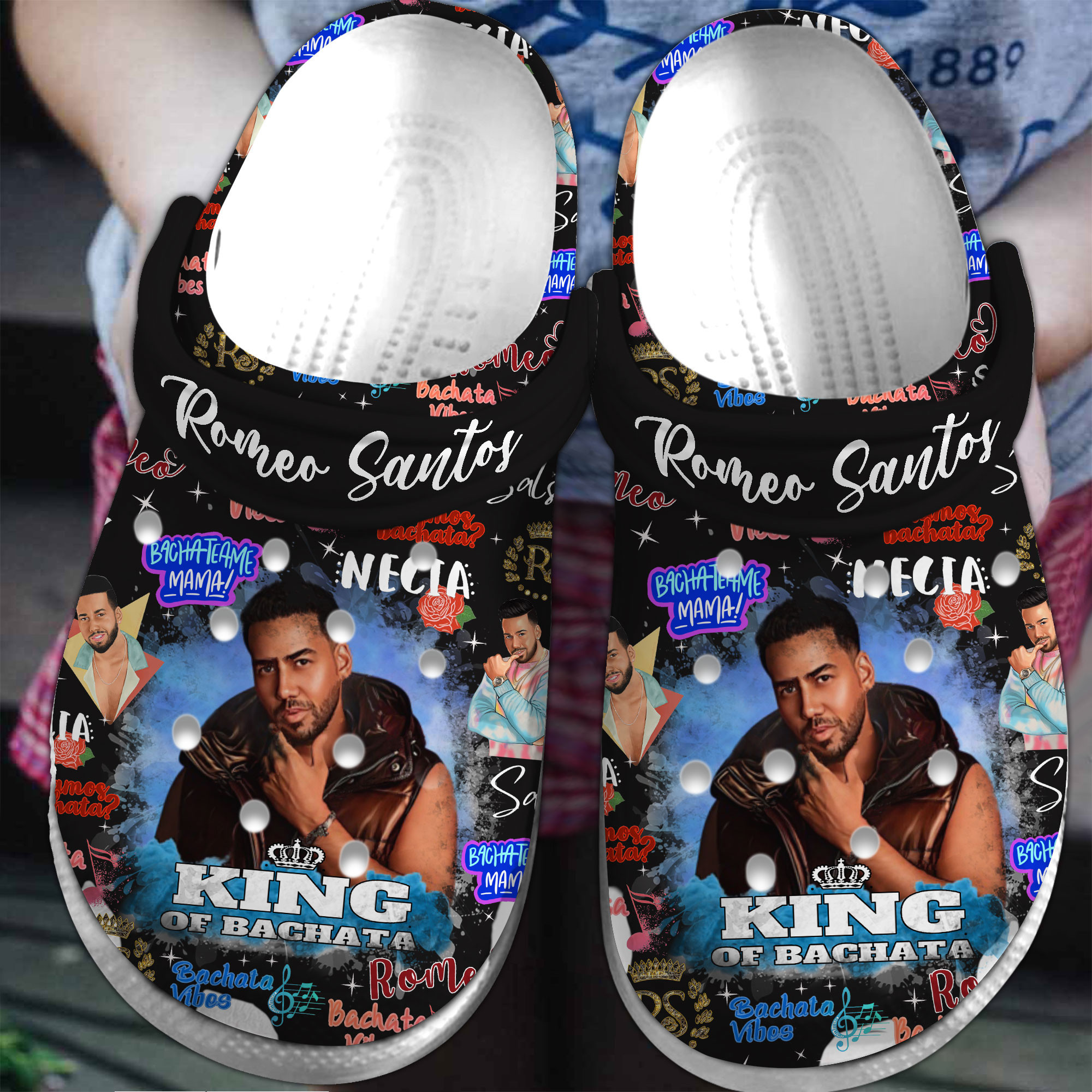 Romeo Santos Music Crocs Crocband Clogs Shoes Comfortable For Men Women and Kids