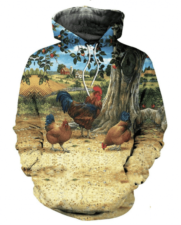Rooster 3D All Over Print Hoodie, Zip Hoodie