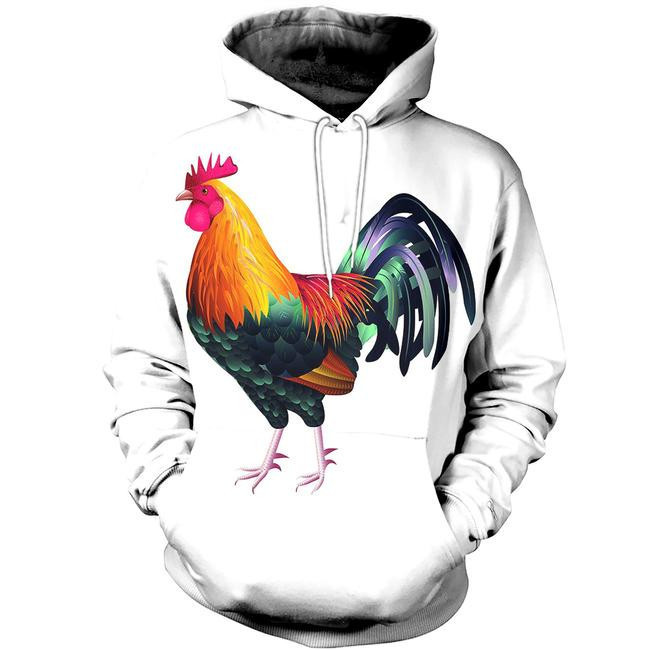 Rooster 3D All Over Print Hoodie, Zip Hoodie